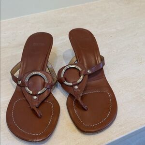 Coach Tan Leather Women's Sandals